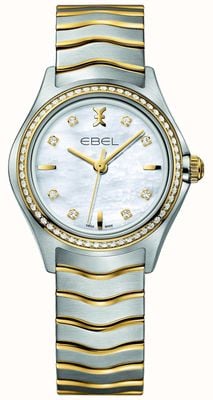 EBEL Wave lady - 66 diamanten (30 mm) parelmoer wijzerplaat / 18k goud en roestvrij staal 1216351