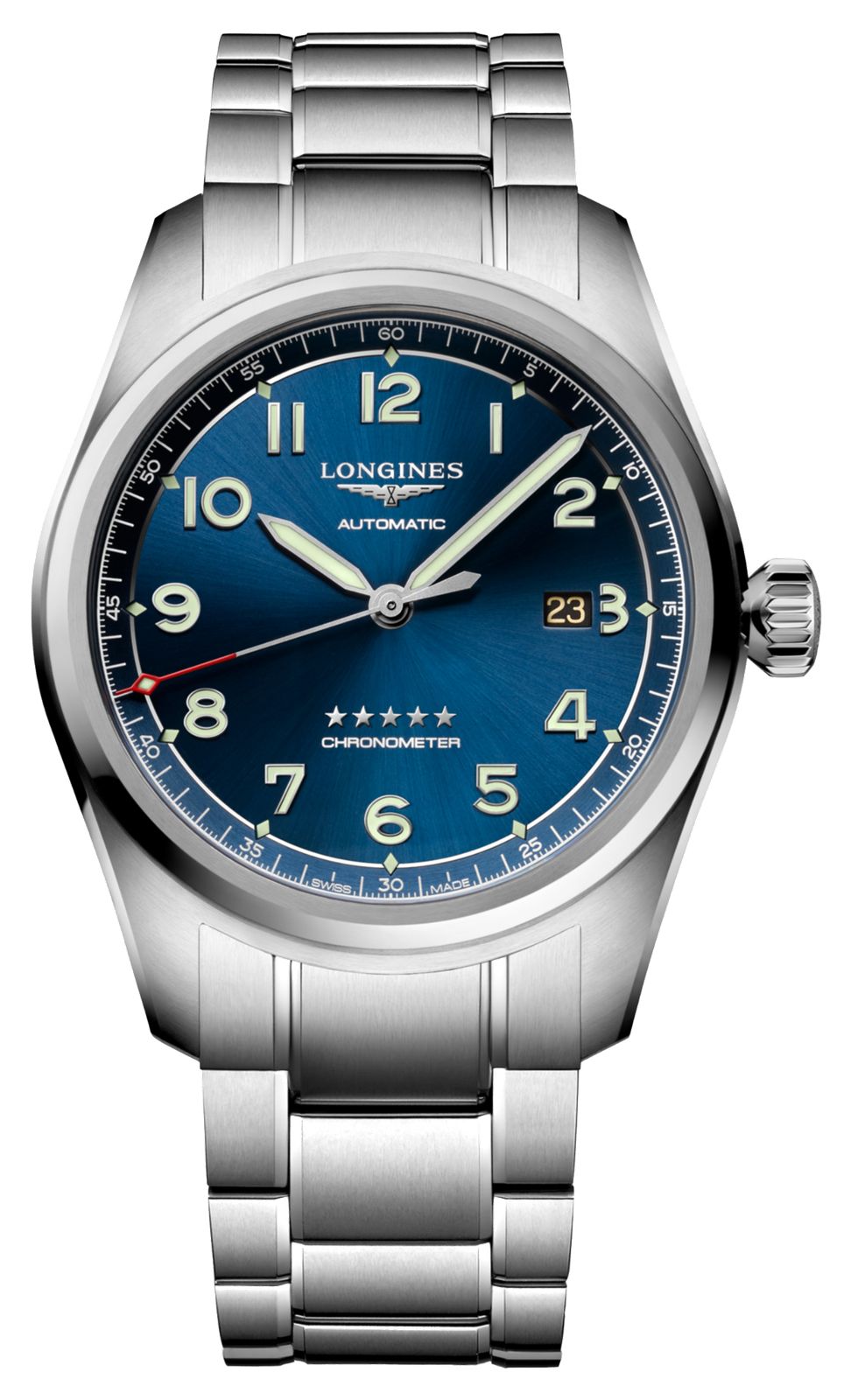 LONGINES Spirit (42mm) cadran bleu / bracelet acier montre