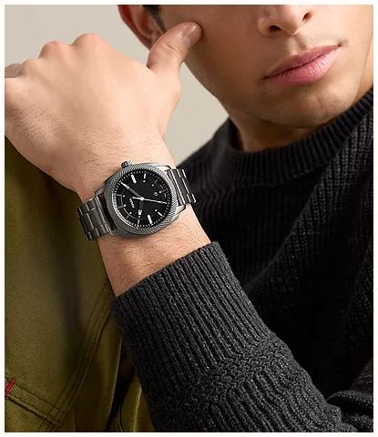 Fossil Machine 41 mm Three-Hand Date Smoke Stainless Steel Watch FS6185 - vista alternativa 7