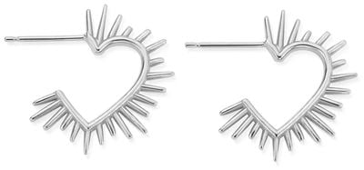 ChloBo Heart Ray Hoop Earrings - 925 Sterling Silver SEH3598