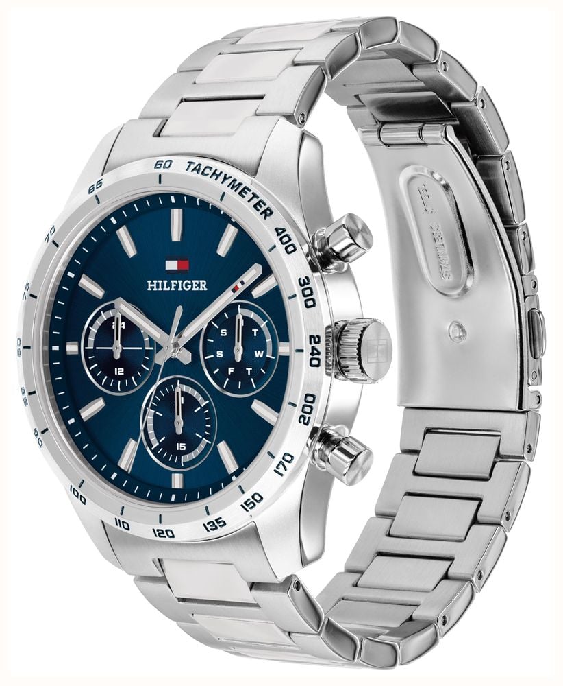 Tommy Hilfiger Hampton Blue Dial Stainless Steel Bracelet Watch 1792278 - alternate view 2