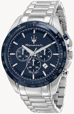 Maserati Traguardo für Herren | blaues Chronographenzifferblatt | Edelstahlarmband R8873612043