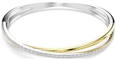 Swarovski Hyperbola Bangle White Crystals Rhodium and Gold-Tone Plated 5689720