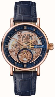 Ingersoll THE HERALD 1892 Automatic (40mm) Skeleton Dial / Blue Leather Strap I00407B