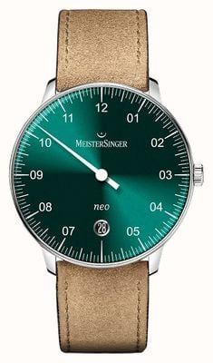 MeisterSinger Bracelet cuir marron dégradé vert Neo sunburst NE919D