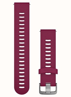 Garmin Schnellverschlussband (20 mm), kirschrotes Silikon/Silberbeschläge – nur Band 010-11251-1C