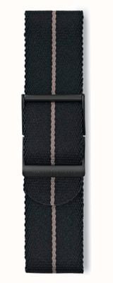 Elliot Brown 黑色织带 沙漠棕条 仅标准长度 22 毫米表带 STR-N18