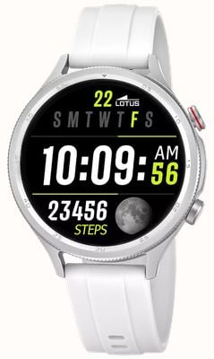 Lotus Smartime Naya Lite Smartwatch der 2. Generation (43,5 mm) mit Digitalanzeige und weißem Kautschukarmband 50203/1