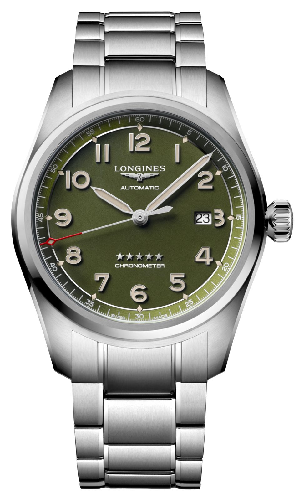 LONGINES Spirit (42mm) cadran vert / bracelet en acier montre