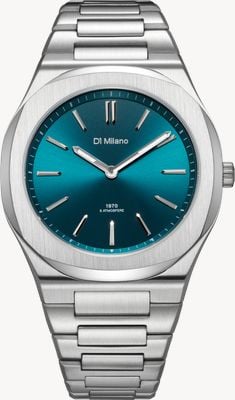 D1 Milano Ultradunne groovy groene (39mm) petrol groene sunray wijzerplaat / roestvrijstalen band UHBJ03