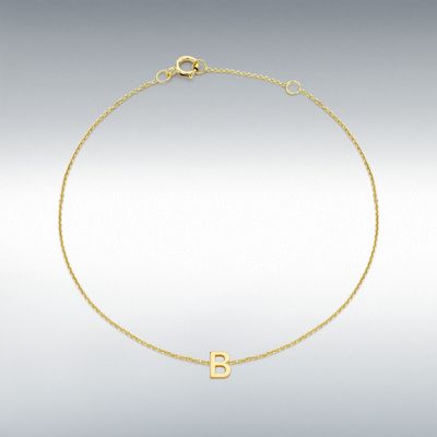 9ct Yellow Gold Ultra Fine Initial Bracelet B 1.29.0151