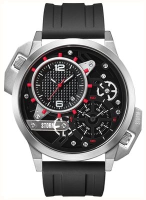 STORM Dualaton caoutchouc rouge (47 mm) cadran noir / bracelet en caoutchouc noir 47540/R