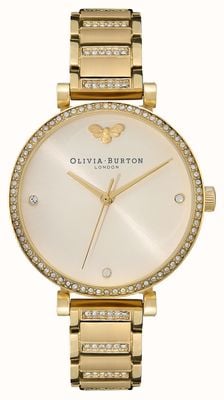 Olivia Burton Belgrave da donna | quadrante nudo | set di cristalli | bracciale in acciaio inossidabile color oro 24000002