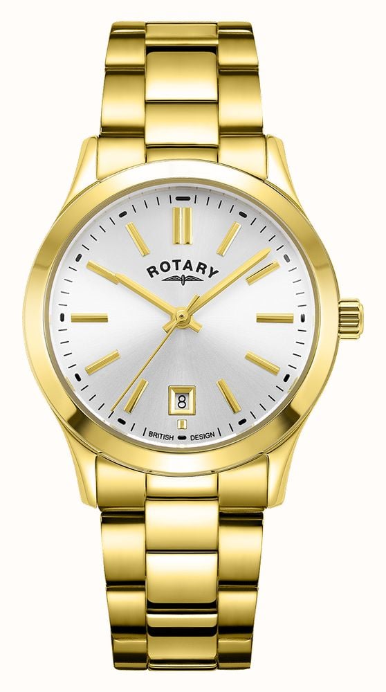 Rotary Contemporary Quartz 30mm Silver Dial Gold Tone Stainless Steel LB05523 06 First Class Watches IRL