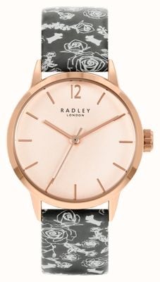 Radley Bracelet à motif noir pour femme | cadran rose RY21246A