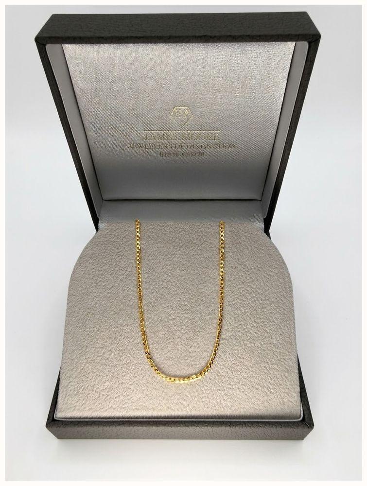 9ct Solid Yellow Gold Ultra Fine Flat Curb 20" Chain SUFC-150-9Y-20 - vue alternative 3