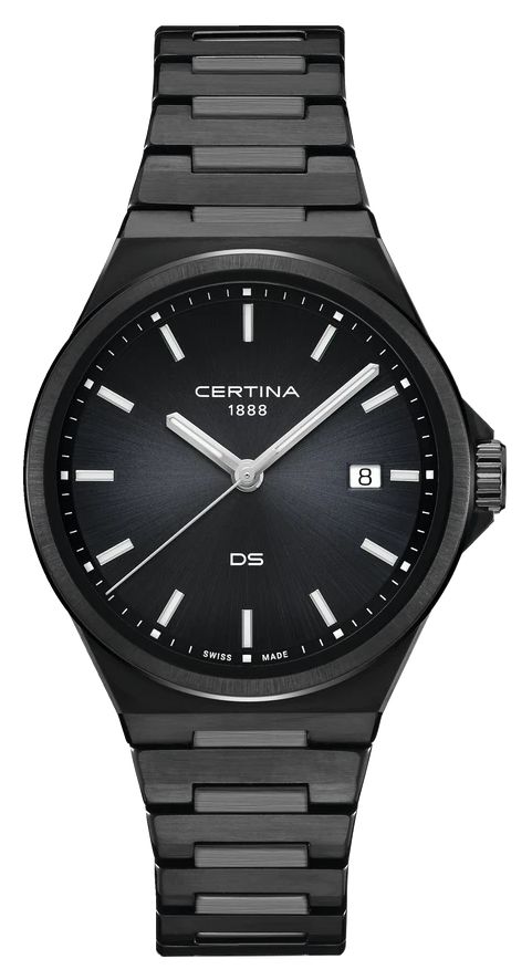 Certina Ã  quartz DS-7 (39 mm) cadran noir / bracelet montre