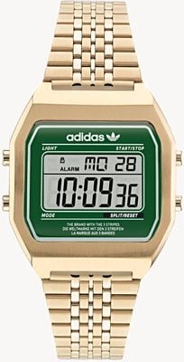 Adidas Digital zwei | grünes Zifferblatt | vergoldeter Stahl AOST22071