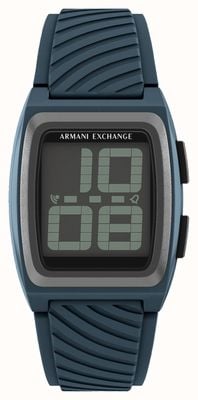 Armani Exchange Display negativo digitale multifunzione (42 mm) / cinturino in silicone blu AX2970
