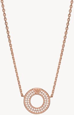 Emporio Armani Women's Crystal-Set Rose Gold-Tone Sterling Silver Ring Pendant Necklace EG3588221
