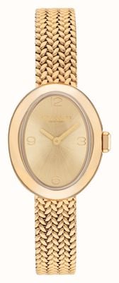 Coach Dames Sammy (22,5 mm) gouden sunray wijzerplaat / goudkleurige roestvrijstalen mesh-band 14504567
