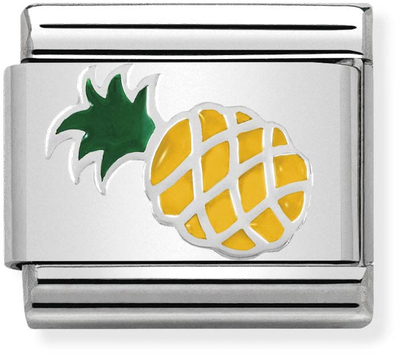 Nomination Classic SYMBOLS In Stainless Steel Enamel And Silver Sterling Silver Pinapple Charm 330202/45