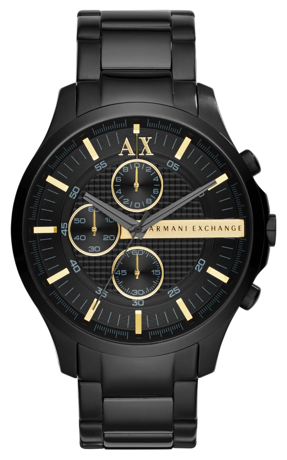 Armani Exchange Herren Schwarz,Schwarz | Schwarzes Chronographenzifferblatt Uhr