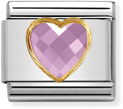 Nomination Classic Heart 18ct Gold & Steel Charm 030610/003