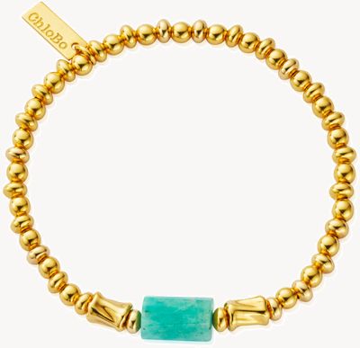 ChloBo Balance Spirit Stone Bracelet - Amazonite - 18ct Gold Plated (18cm) GBSSAM
