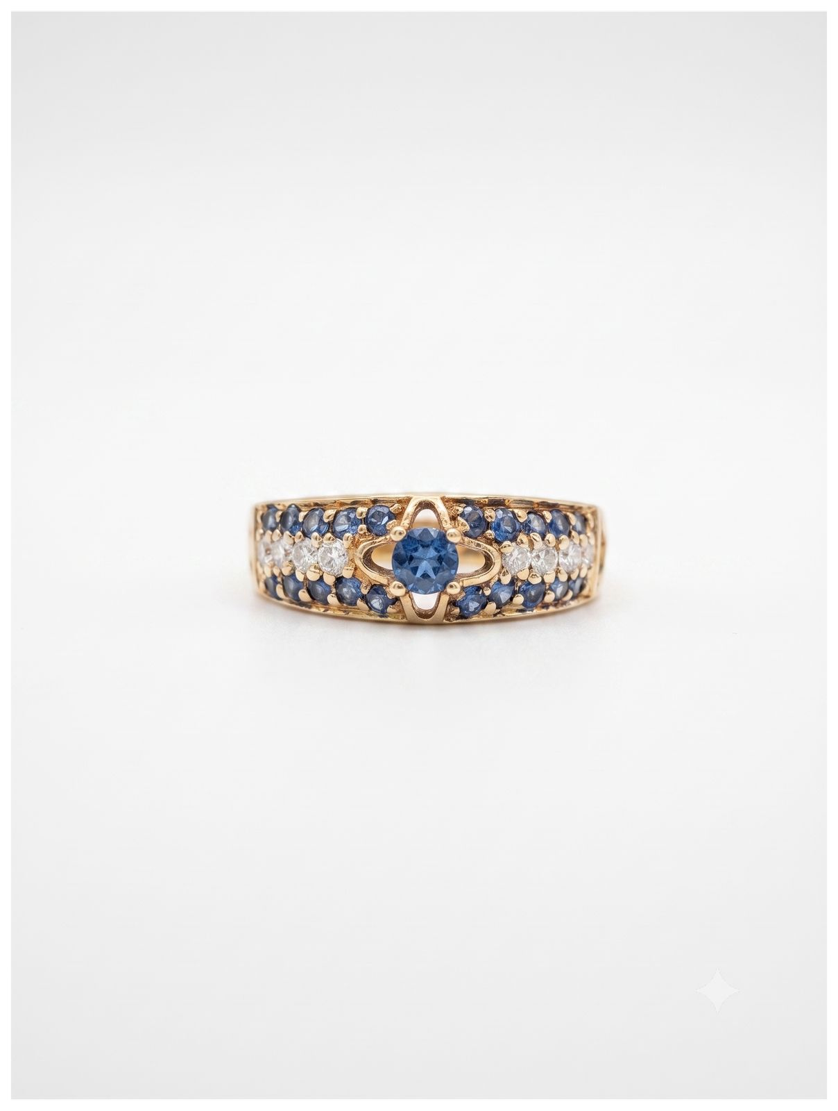 James Moore 9ct Yellow Gold 020ct Diamond And Blue Topaz Jewellery