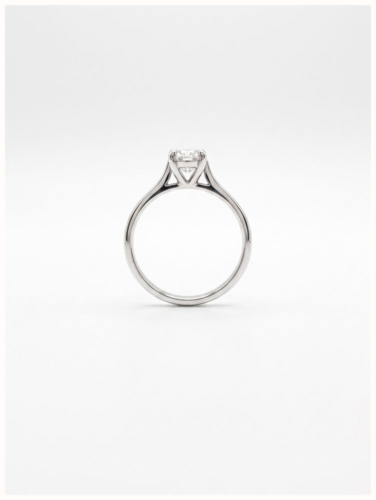 0.70ct Radiant Natural Diamond Platinum Solitaire Ring J40713 - alternative Ansicht 3