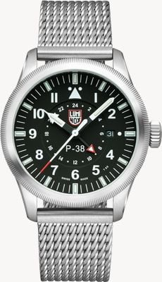Luminox P-38 błyskawica seria 9520 siatka stalowa 42mm XA.9522