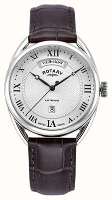 Rotary Men's Traditional (38mm) Silver Dial / Brown Leather Strap GS05530/21