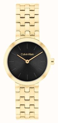 Calvin Klein FORME Two-Hand Quartz (26mm) Black Dial / Gold PVD Stainless Steel Bracelet 25100187