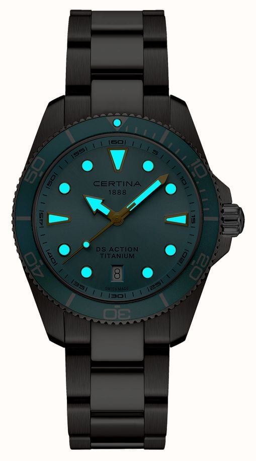 Certina Ds Action Titanio Al Quarzo (40 Mm) Quadrante Azzurro