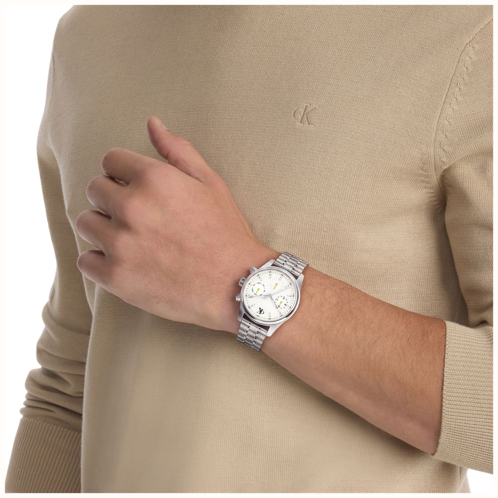 Calvin Klein Modern Vintage Multifunction Quartz (38mm) White Dial / Stainless Steel Bracelet 25200593 - vista alternativa 4