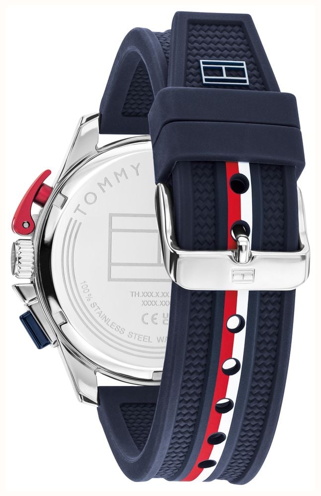 Tommy Hilfiger Mens Blue Silicone Strap Blue Dial Watch 1792292 - alternate view 3