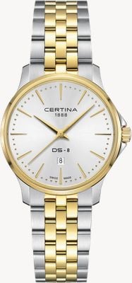 Certina DS-8 Lady (31mm) Silver Dial / Two-Tone Stainless Steel Bracelet C0450102203100