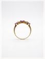 James Moore & Co .02ct Natural Diamond & 3 Amethyst Stones 9ct Yellow Gold Band Ring SM** - alternate view 3