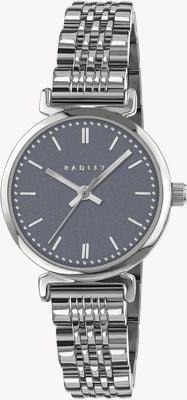 Radley Relógio de quartzo com três ponteiros (28 mm), mostrador acetinado estilo luar / pulseira de aço inoxidável RY4697