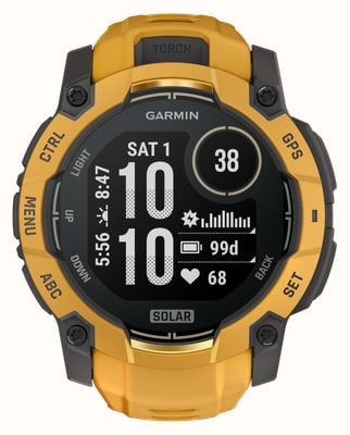 Garmin Instinct 3 - Alpine Rush Edition Solar Outdoor GPS Smartwatch (50mm) Sunburst with Sunburst Band 010-02935-02