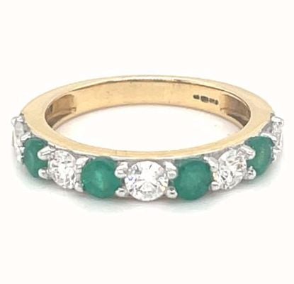 Perfection Diamond 18ct Yellow Gold Emerald 0.75ct Diamond 12 Eternity Ring LRE9086DA