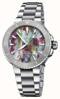 ORIS Aquis Date Upcycle Automatic (36.5mm) Multicoloured Recycled PET Dial / Stainless Steel Bracelet 01 733 7770 4150-SET