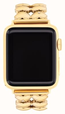 Coach Pasek do zegarka Apple Watch (38/40/41 mm) ze stali nierdzewnej z motywem serca w kolorze złotym PVD 14700336