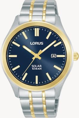 Lorus エレガントなソーラー（40mm）ブルーサンレイダイヤル／ツートーンステンレススチールブレスレット RX392AX9