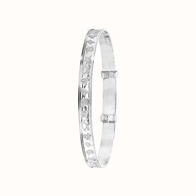James Moore TH Silver Engraved Expandable Baby Bangle G4404