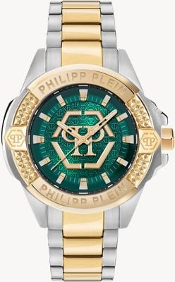 Philipp Plein PLEIN MAJESTY Quartz (44mm) Green Sunray Dial / Two-Tone Stainless Steel Bracelet PWBHA0626