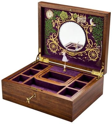 WOLF Ballet Musical Jewellery Box - Cinderella Walnut Wood 190017
