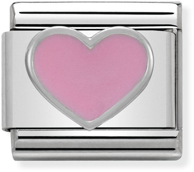 Nomination Classic Pink Hearts Sterling Silver & Steel Enamel Charm 330202/18