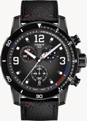 Tissot Supersport NBA特别版（45.5毫米）炭灰色渐变表盘 / 黑色皮革表带腕表 T1256173706700